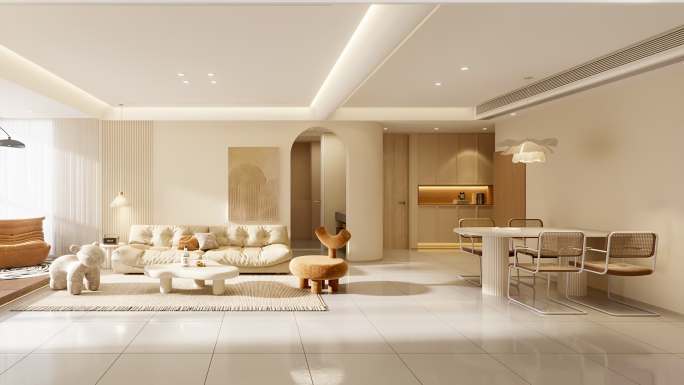 现代简约客厅全景展示