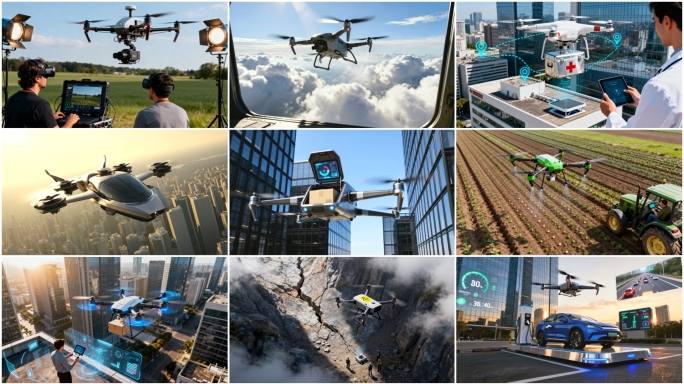 低空经济无人机穿梭低空产业无人机应用快递