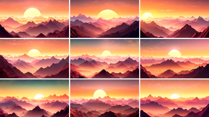 国庆背景 大气国风红色山峦党政背景