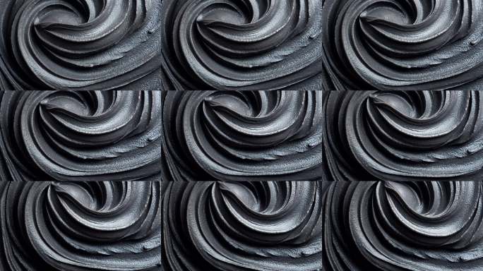 黑色奶油旋转花纹
