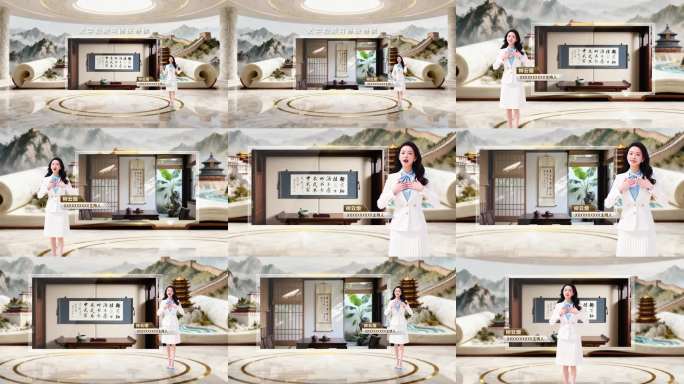 国风水墨传统文化大气虚拟演播室-27