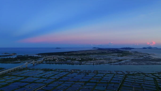 万宁大桥 盐田 大桥 大海 晚霞