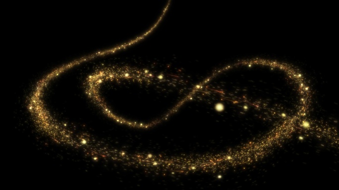 金色星光粒子曲线光效ae工程