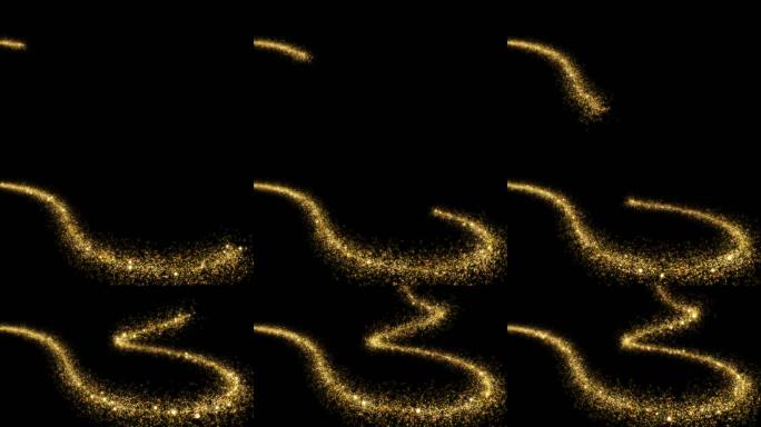 星光金色粒子流动光带唯美星空粒子
