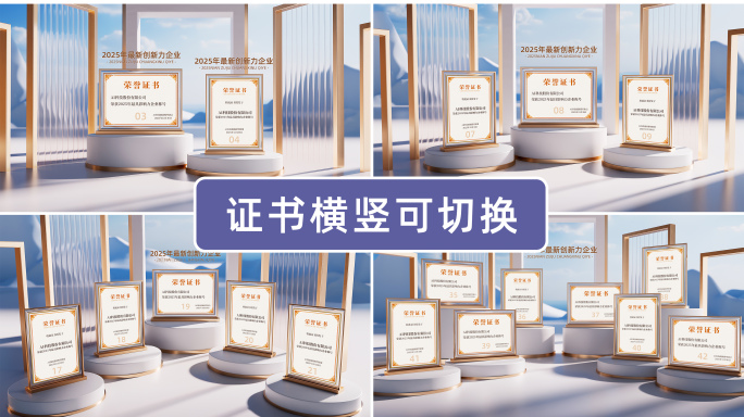 横竖可切换 - 企业证书荣誉资质奖牌