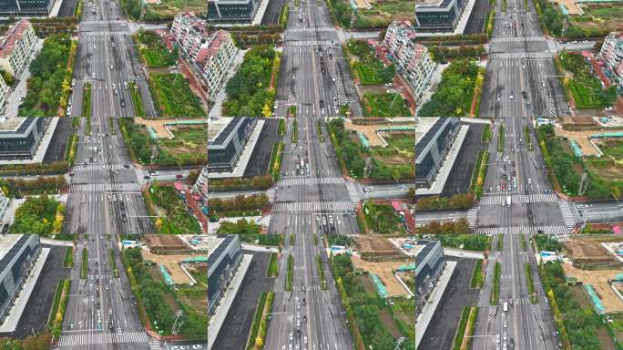 城市交通主干道俯瞰视角