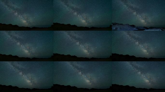 新疆哈密大海道璀璨银河星空延时摄影