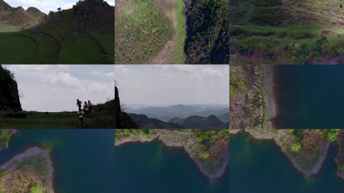 越野跑航拍山林山地跑步湖边跑步 5/5