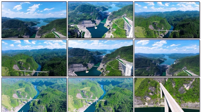 航拍贵州乌江构皮滩水电站
