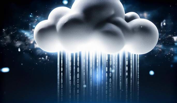 科技感数据中心机房 云计算服务器集群