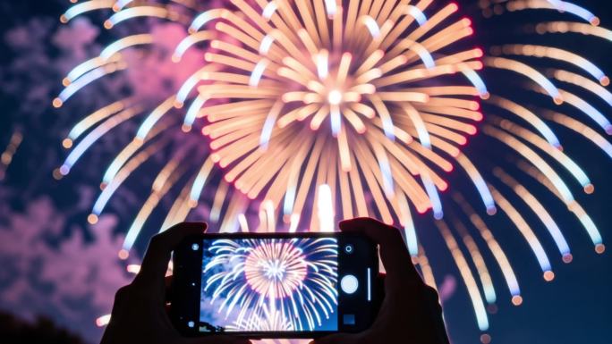 烟花烟火华丽烟花升格新年新春2025蛇年