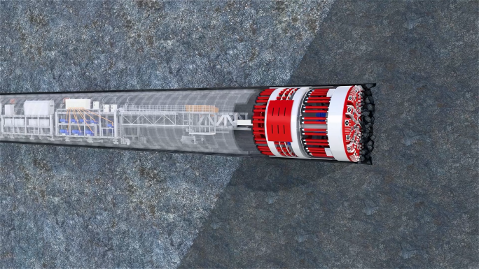 盾构机隧道工程动画