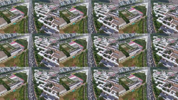 俯瞰道路小区全景