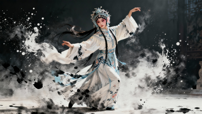 水墨京剧戏曲人物