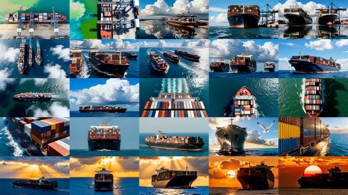 海上船舶运输集装箱货轮航行