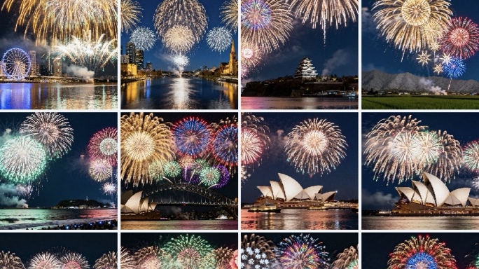 城市节日烟花秀