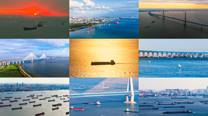 长江日出 长江货轮延时 沪苏通长江大桥