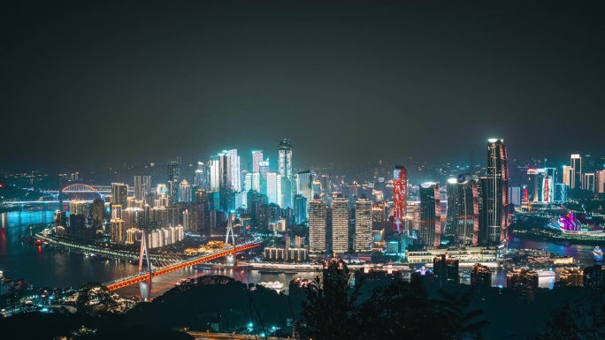 重庆渝中半岛日转夜延时