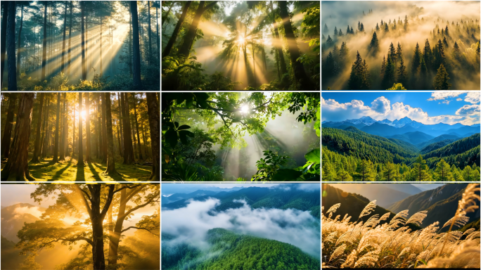 【广告级】森林航拍日出大自然山谷树空境