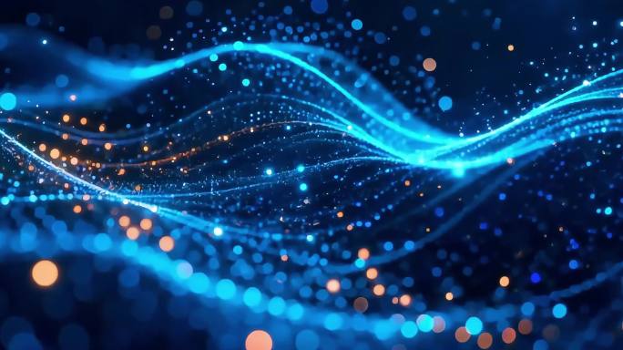 宽屏唯美蓝色粒子动画背景