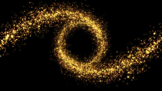 绚丽金色粒子光线星光汇聚