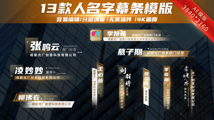 13款企业人名字幕条（无插件）