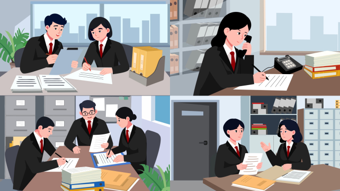 办公mg动画场景 AE模板