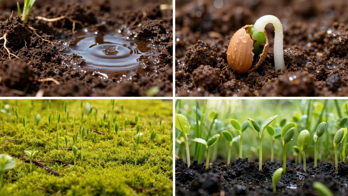种子发芽生长茁壮成长树苗生长延时摄影合集