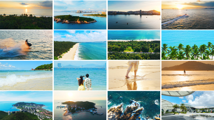 海南三亚海岛沙滩椰树风光旅游度假合集