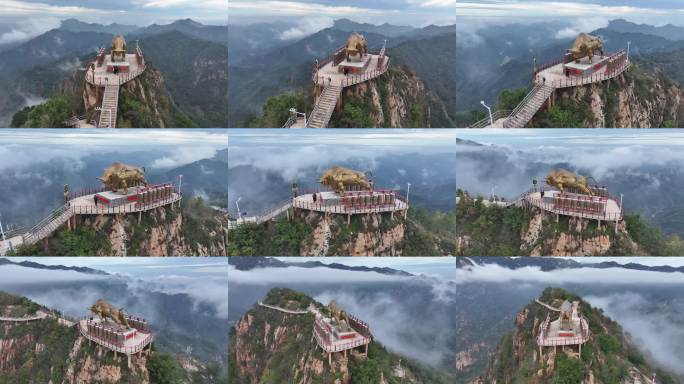 航拍 4k 秦皇岛 圣顶山金牛峰云海景观