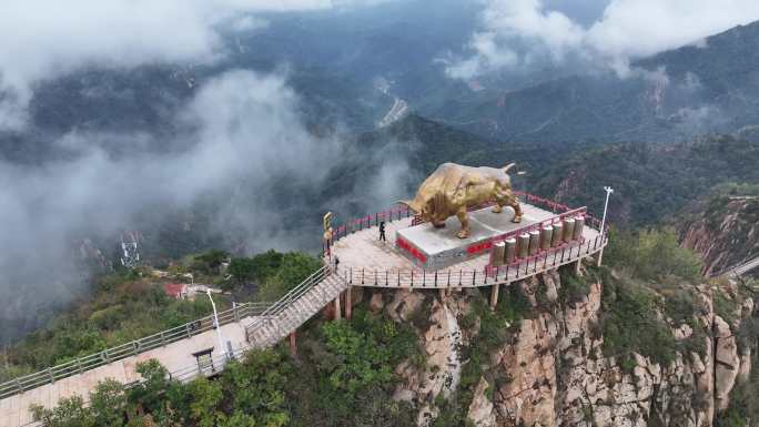 航拍 4k 秦皇岛 圣顶山金牛峰云海景观