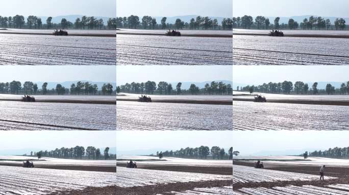 农田覆膜机械化作业