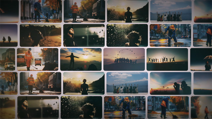 温馨全屏光晕照片切换展示