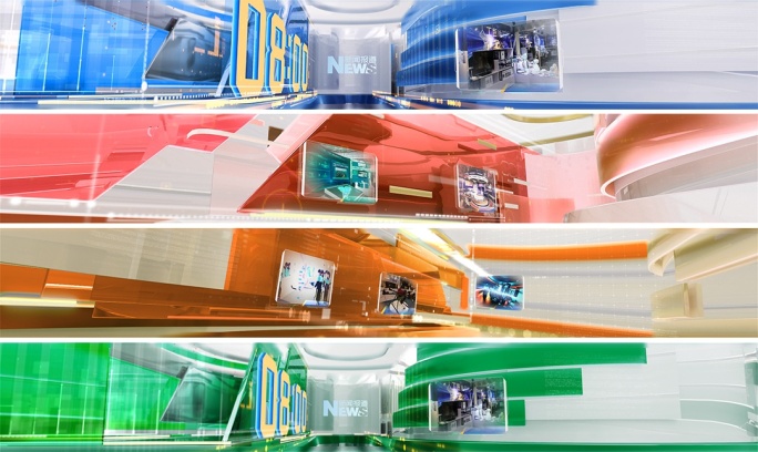 超宽屏幕新闻科技开场（四个颜色版本）