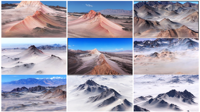 青海冷湖黑独山胭脂山戈壁滩风光航拍