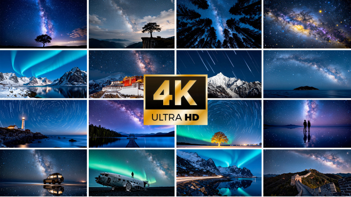 星空银河延时摄影星轨星云穿梭星河唯美浪漫