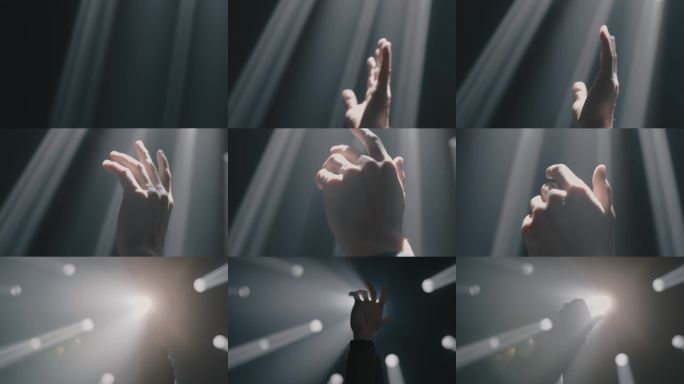 逆光手抓光意境空境