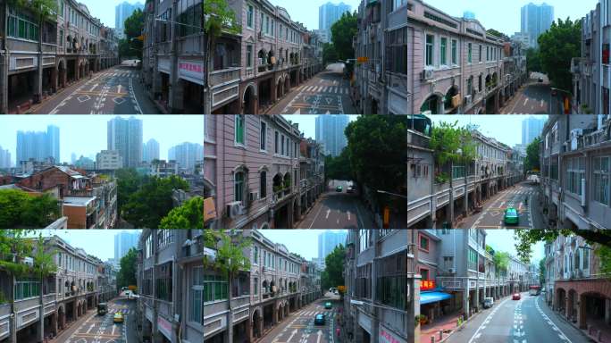 广州人文老街骑楼老街风光