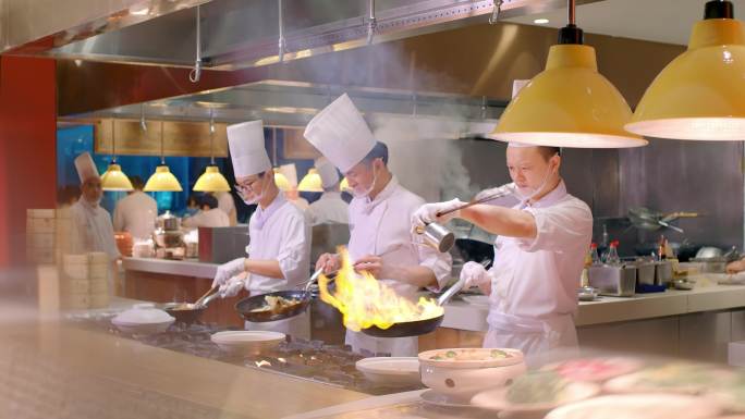 高端酒店自助餐美食烤肉大厨做菜海鲜自助餐