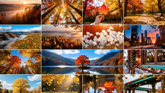 秋天立秋秋季落叶金秋深秋秋分秋色秋景风光