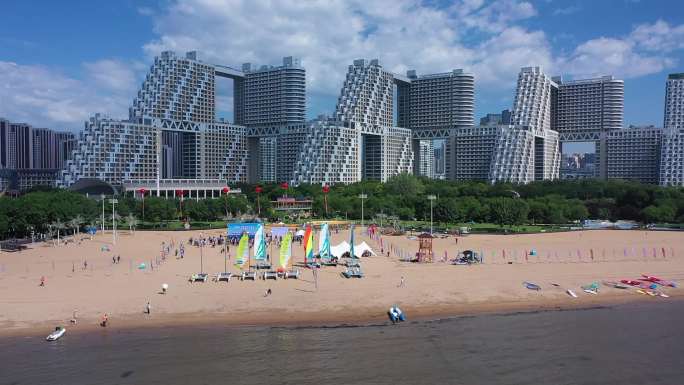 4k 航拍 海上 帆船竞技 比赛