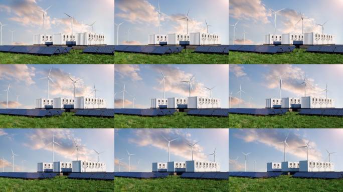 绿色能源风光储发电站