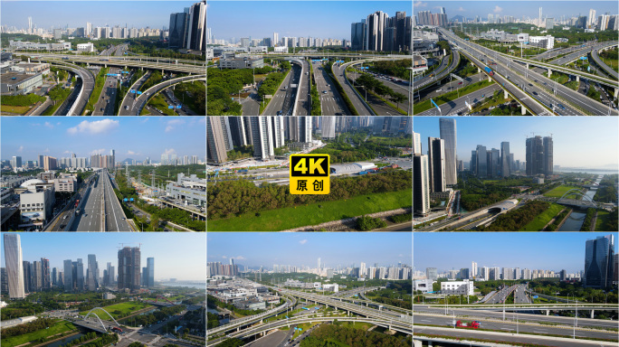 现代都市立交桥车流