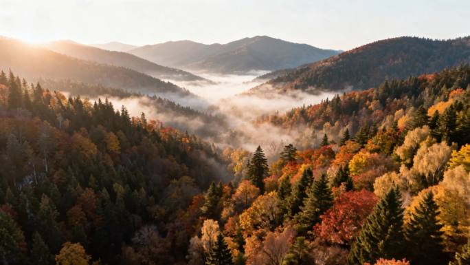 立秋秋分秋天深秋森林大自然风景ai素材原