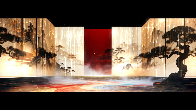 中国风山水背景视频