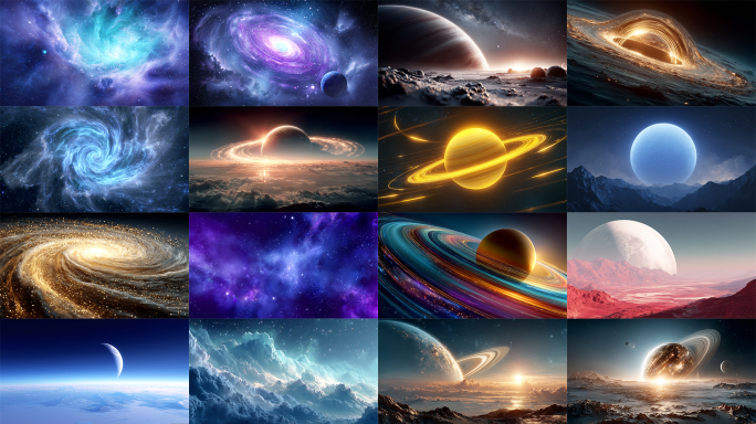 地球宇宙穿梭科幻太空星球星空星云星系黑洞