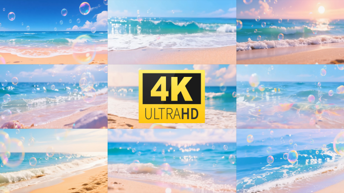 【9款】夏日海滩梦幻泡泡放松惬意场景合集