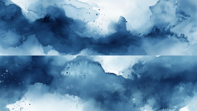 蓝色水墨意境动态背景宽屏