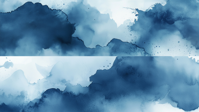 蓝色水墨意境动态背景宽屏