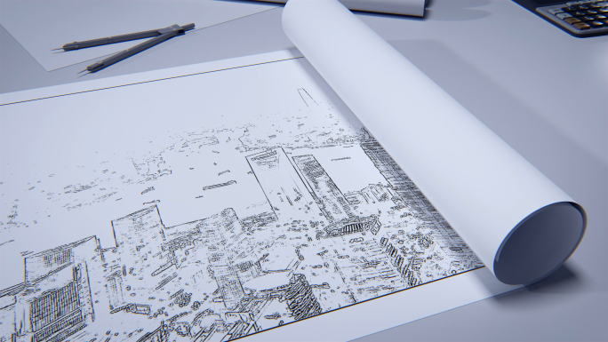 规划设计图纸展开